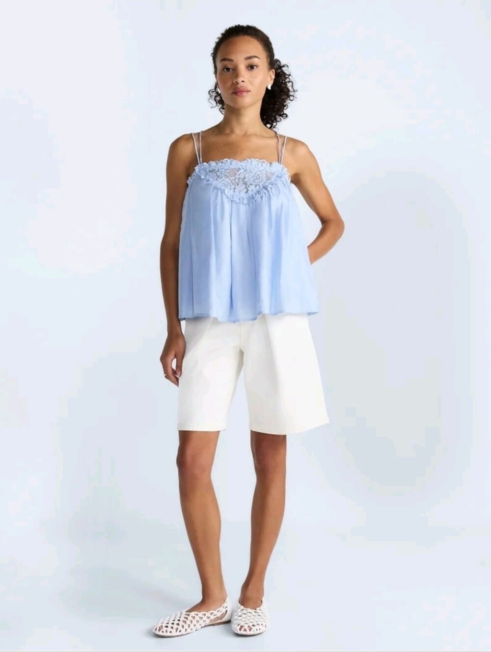 Scoop Women's Flowy Lace Tank Top Small NWT